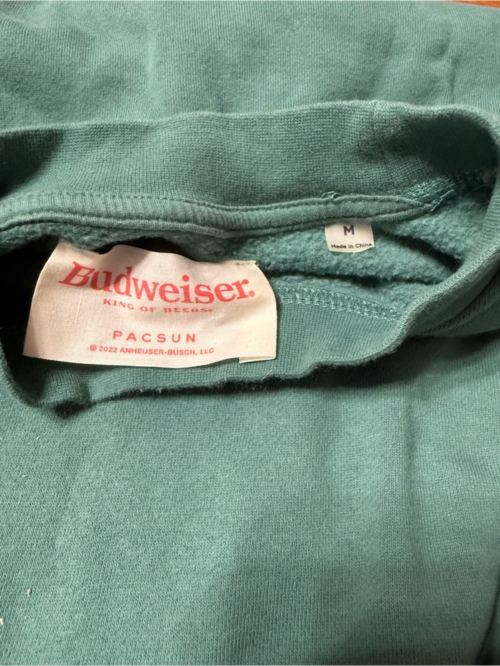 PacSun Teal Crewneck Pullover with Red Logo Tag - Picture 2 of 4